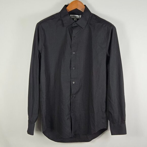 NWT Beverly Hills Polo Club Black Modern Fit Dress Shirt Men’s M Business Casual - Picture 1 of 9